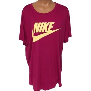 Nike 2X Pink Yellow Swoosh Logo Tee